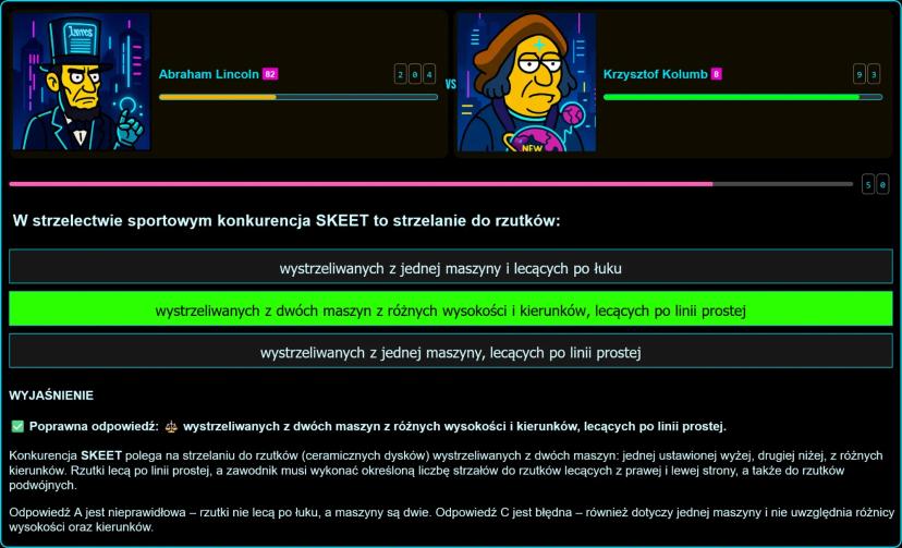 Stanowiska strzeleckie w konkurencji SKEET ułożone w półkole