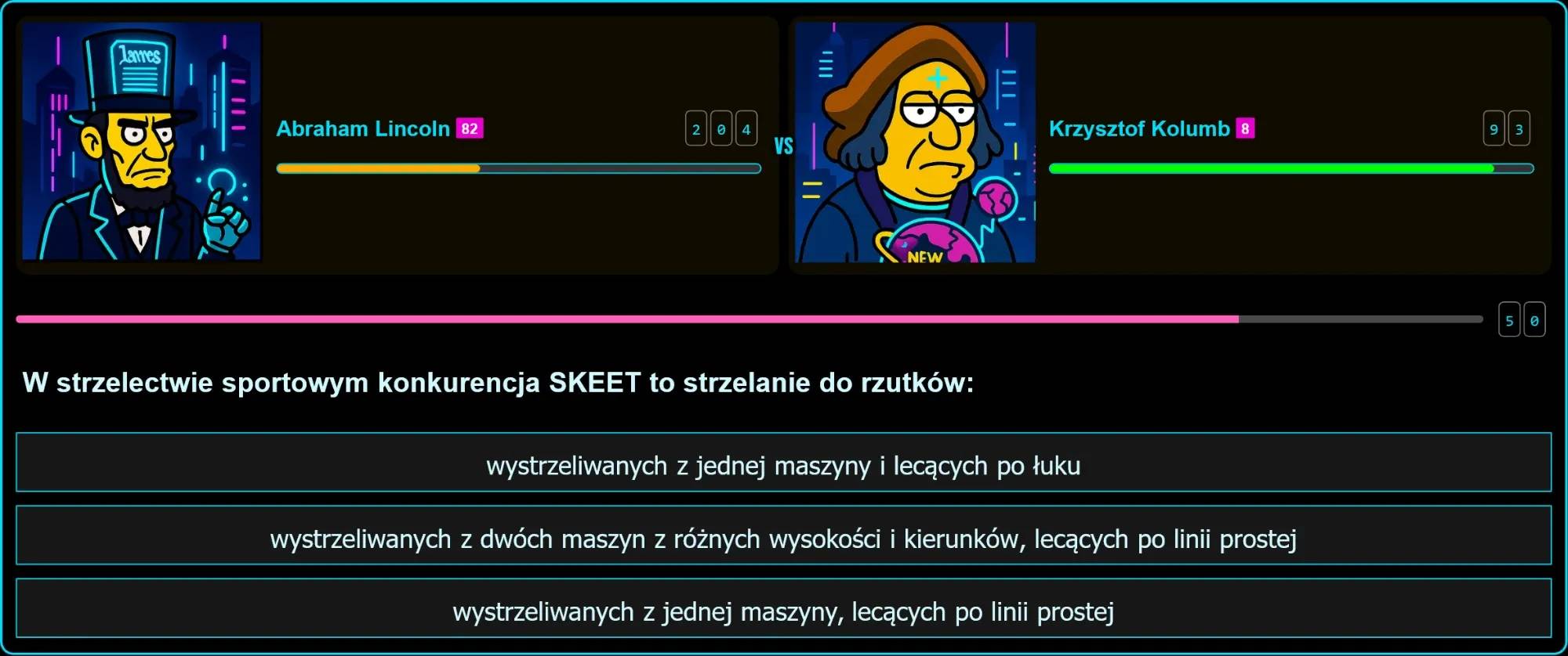 Osiem stanowisk strzeleckich w konkurencji skeet ułożonych w półkole