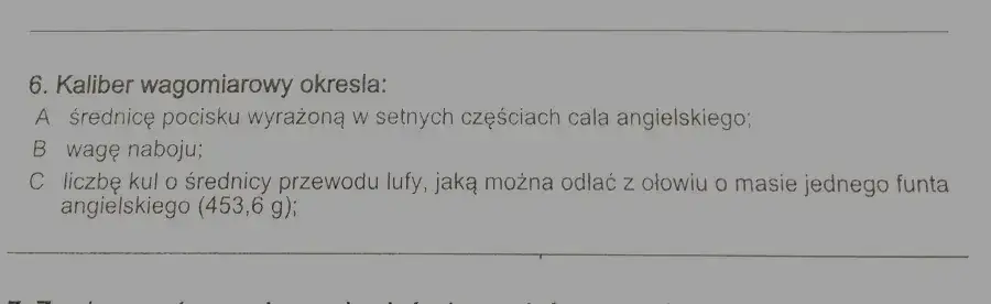 Kaliber wagomiarowy określa