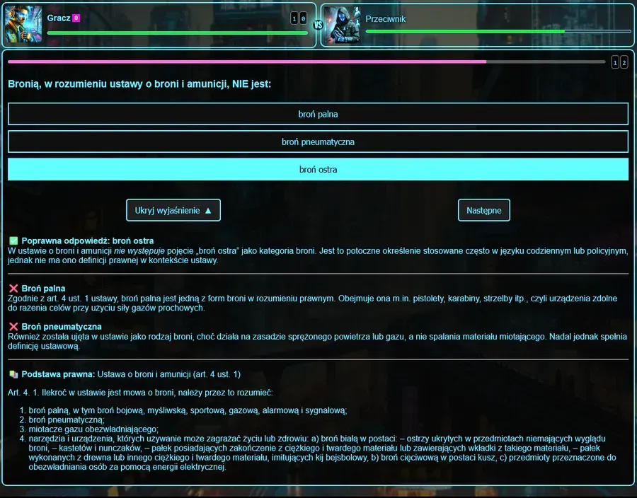 czy jest coś takiego jak broń ostra w ustawie o broni?