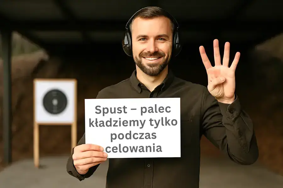 BLOS - czwarta zasada palec na spuście tylko gdy celujemy przed oddaniem strzału