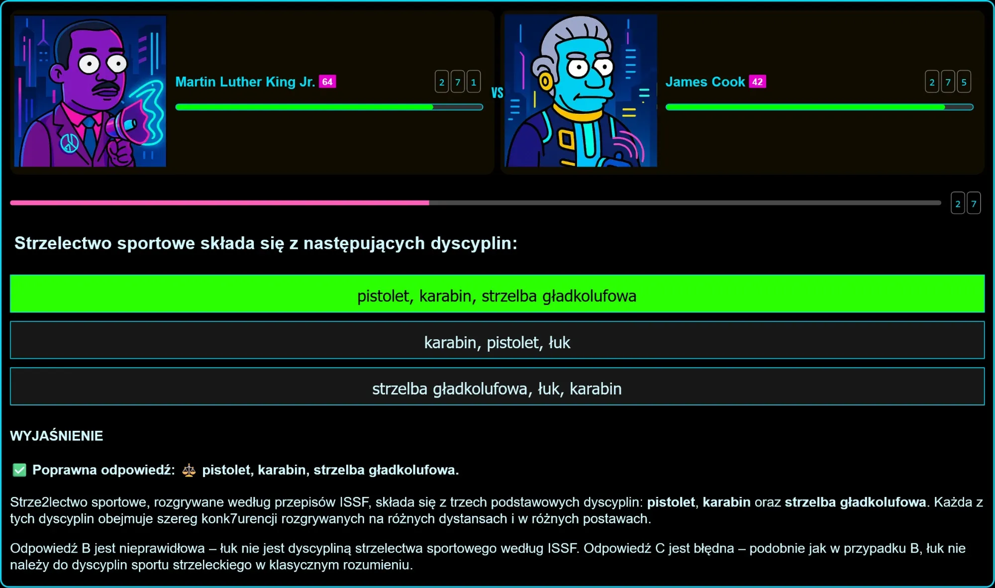 Zestaw broni sportowej: karabin, pistolet i strzelba gładkolufowa