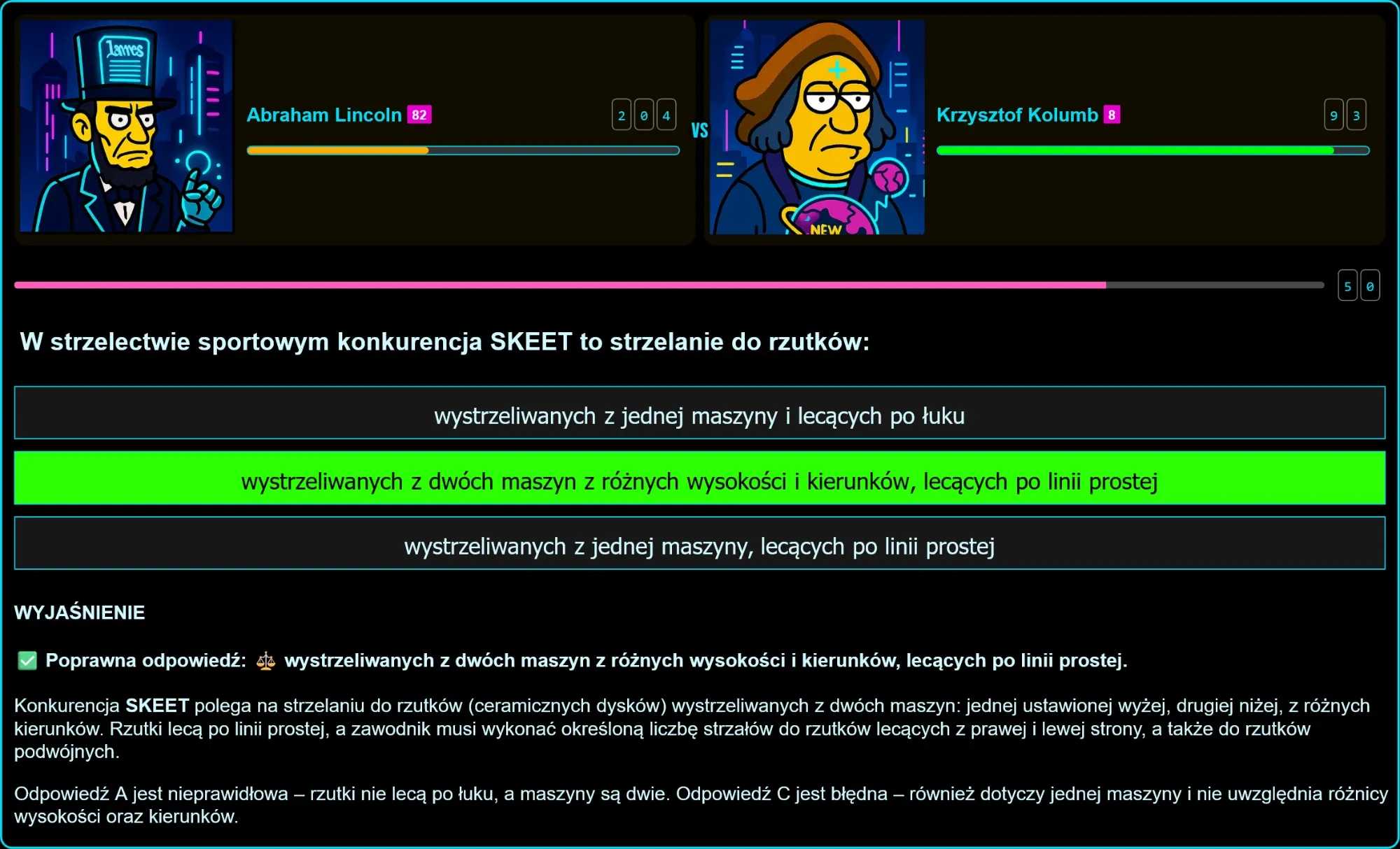 Stanowiska strzeleckie w konkurencji SKEET ułożone w półkole